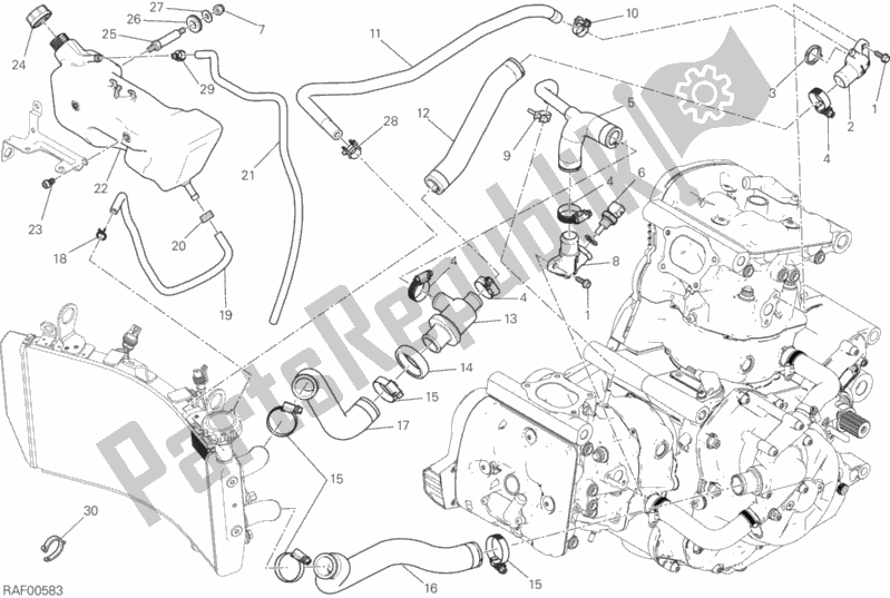 Todas las partes para Sistema De Refrigeración de Ducati Monster 1200 25 2019